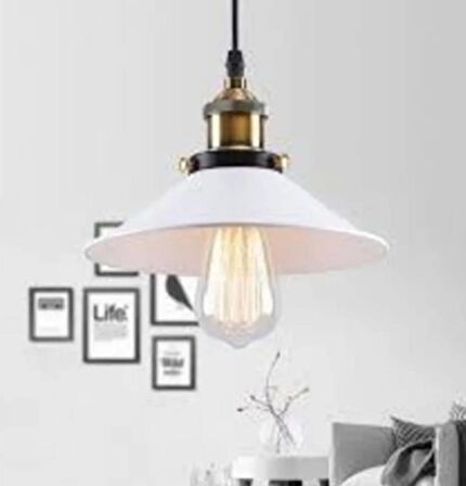 mylights  retro  metal sarkıt avize rustik tekli sarkıt beyaz başlık  23cm