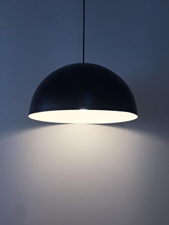 MYLİGHTS   RETRO METAL SARKIT AVİZE SİYAH İÇİ BEYAZ 40CM