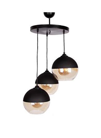 MYLİGHTS  RETRO  ÜÇLÜ SARKIT AVİZE  20CM CAMLAR  RUSTİK AVİZE