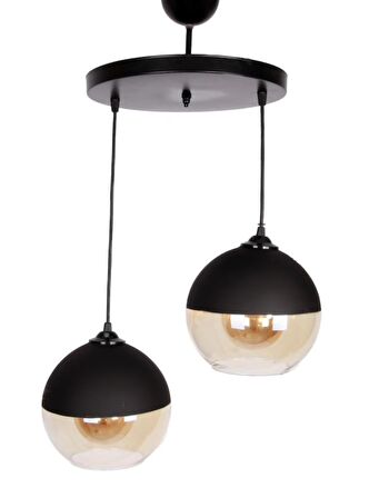 MYLİGHTS   RETRO  İKİLİ SARKIT AVİZE 20 CM CAMLI