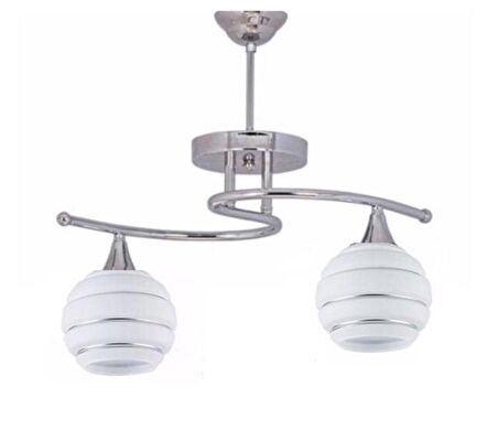 MYLİGHTS  KROM  İKİLİ SPOR MODERN AVİZE OPAL CAM