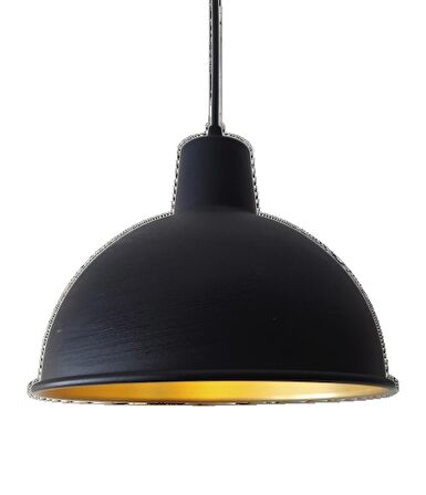 MYLİGHTS    RETRO SİYAH  İÇİ SARI METAL SARKIT AVİZE