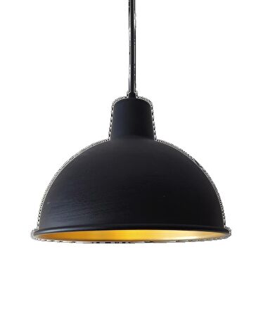 MYLİGHTS    RETRO SİYAH  İÇİ SARI METAL SARKIT AVİZE