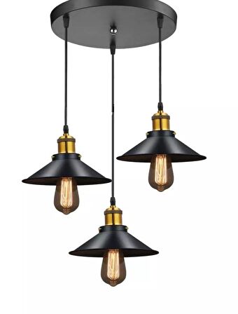 MYLİGHTS   RETRO  ÜÇLÜ SARKIT AVİZE  METAL SARKIT