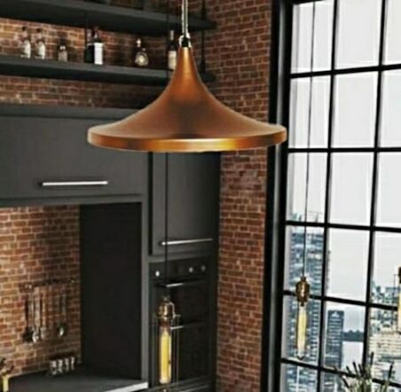 MYLİGHTS  RETRO RUSTİK MAT BAKIR METAL SARKIT AVİZE 36 CM