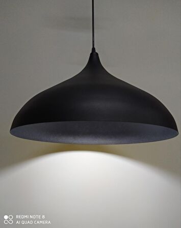 MYLİGHTS  RETRO RUSTİK SİYAH  İÇİ SİYAH METAL SARKIT AVİZE 43 CM EN