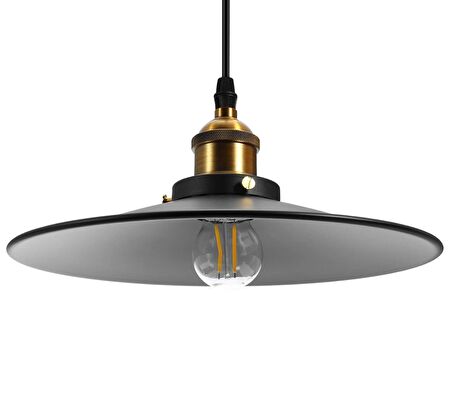 MYLİGHTS  RETRO METAL SARKIT AVİZE SİYAH  İÇİ BEYAZ  30CM  EN