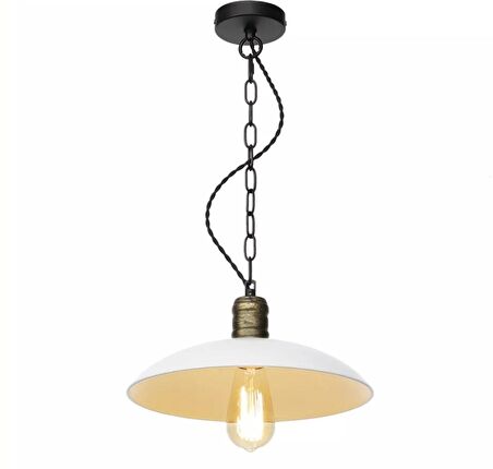 MYLİGHTS  RUSTİK BEYAZ METAL SARKIT AVİZE 30 CM