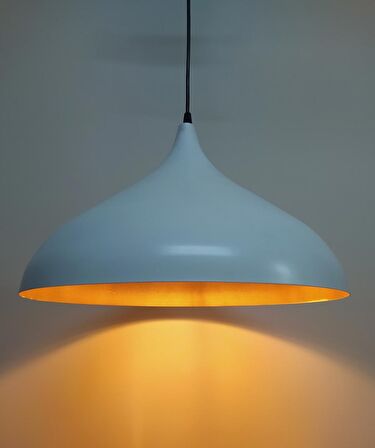 MYLİGHTS   BEYAZ İÇİ ALTIM METAL SARKIT AVİZE RUSTİK  RETRO AVİZE  43 cm