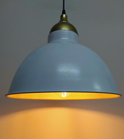 MYLİGHTS  RETRO RUSTİK BEYAZ  İÇİ ALTIN  METAL SARKIT AVİZE ALTIN ASKILI