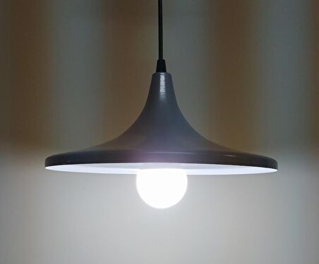 MYLİGHTS  RETRO RUSTİK  GRİ  İÇİ BEYAZ METAL SARKIT AVİZE