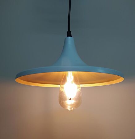 MYLİGHTS  RETRO RUSTİK BEYAZ  İÇİ SARI METAL SARKIT AVİZE