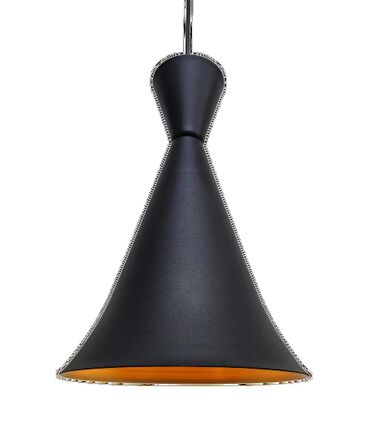 MYLİGHTS  RETRO RUSTİK KONİK METAL SARKIT SİYAH  İÇİ ALTIN