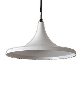 MYLİGHTS 37 CM  BEYAZ  İÇİ BEYAZ  MODERN  SPOR  METAL TEKLİ SARKIT AVİZE 