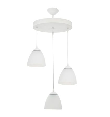 MYLİGHTS  MODERN SPOR  ÜÇLÜ AVİZE OPAL CAMLI   30 CM  EN 