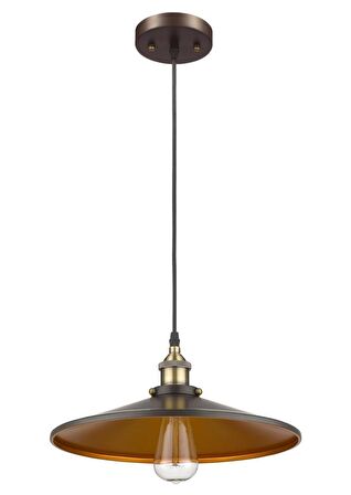 MYLİGHTS  RETRO RUSTİK  METAL MAT SİYAH  İÇİ ALTIN SARKIT AVİZE 40 CM EN