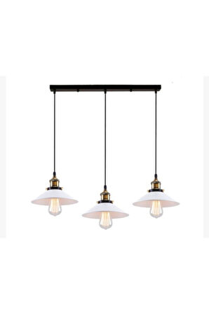 Demet Habek mylights  Retor Rustik Sıralı Üçlü Avize 60 Cm En