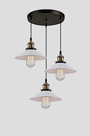 MYLİGHTS  RETRO  RUSTİK ÜÇLÜ METAL SARKIT RUSTİK AVİZE