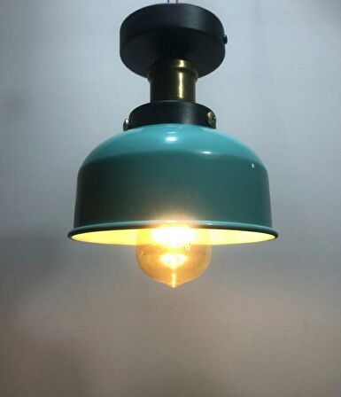 MYLİGHTS  RETRO RUSTİK  TURKUAZ  PLOFONYER TAVAN AVİZE ARMATÜR