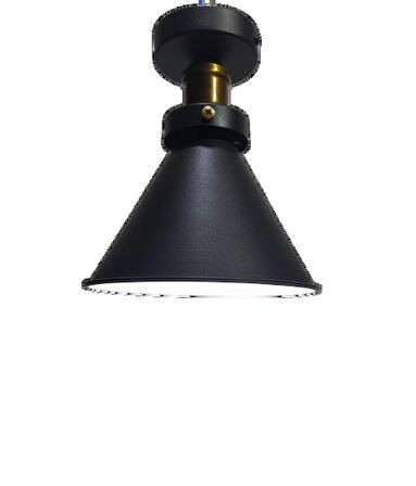 MYLİGHTS  RETRO  PLOONYER TAVAN RUSTİK AVİZE SİYAH  İÇİ BEYAZ  18 CM EN