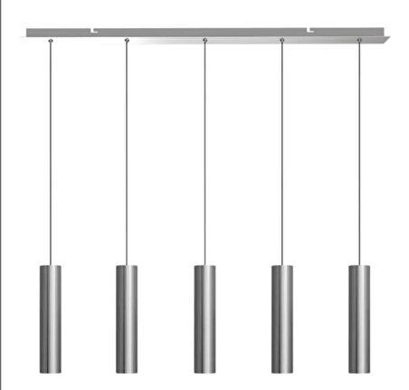  Mylights sıralı masaüstü beşli 5 li sartkıt 120cm metal gövde tasarruflu led ampul inox paslanmaz  kaplama mat sarı 
