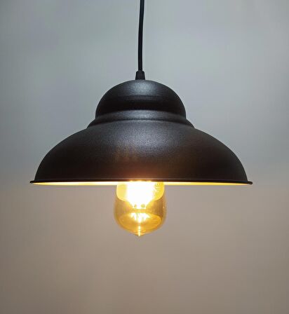 MYLİGHTS RETRO RUSTİK  VİNTAGE METAL SAKIR AVİZE SİYAH İÇİ ALTIN