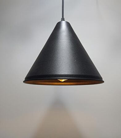 MYLİGHTS  RETRO RUSTİK VİNTAGE  METAL SARKIT AVİZE SİYAH  İÇİ ALTIN