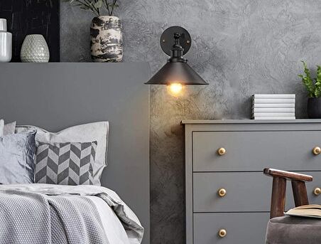 MYLİGHTS RETRO  RUSTİK  VİNTAGE METAL DUVAR LAMBASI APLİK GECE LAMBASI  MAFSALI HAREKETLİ  22CM EN