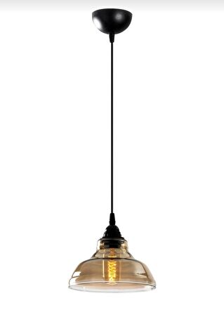 MYLİGHTS  RETRO  RUSTİK  VİNTAGE  BAL CAM TEKLİ SARKIT AVİZE  EN  20 CM