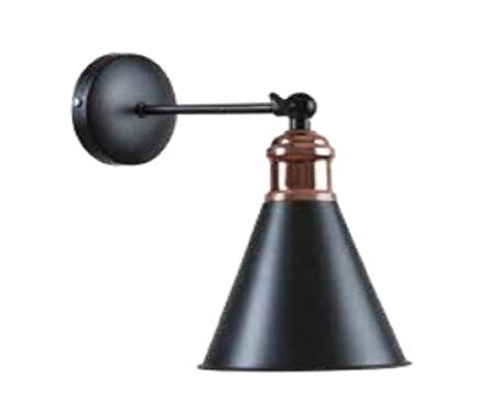 Vintage Metal Vintage Salon - Yatak Odası Duvar Bronz - Siyah Aplik