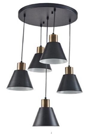 MYLİGHTS  RETOR RUSTİK METAL SARKIT AVİZE MAT SİYAH