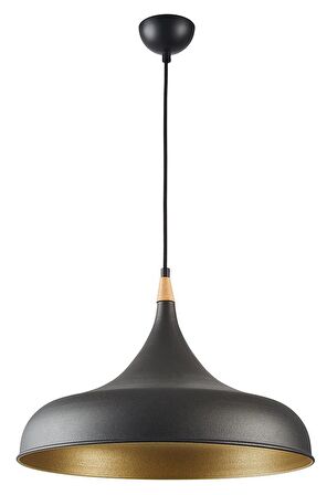 mylights  metal sakrkıt avize  siyah içi altın avize  ahşap süsl