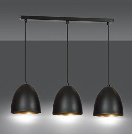 mylights  üçlü masa üstü retro  metal sarkıt avize 60 cm kasa 