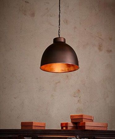 MYLİGHTS  RUSTİK BAKIR FIRCANLANMIŞ METAL SARKIT VİNTAGE AVİZE  