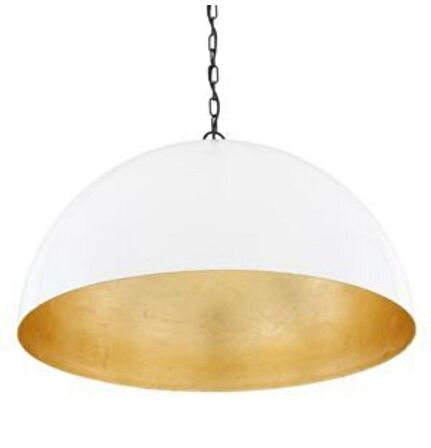 MYLİGHTS BEYAZ İÇİ ALTIN ZİNCİRLİ VİNTAGE RUSTIK METAL SARKIT 40 CM 