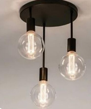 mylights  retro  rustik üçlü metal sarkıt avize