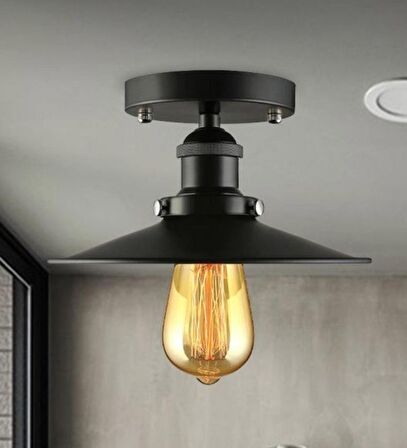 MYLİGHTS  RUSTİK MAT SİYAH  22 CM EN  TAVAN AVİZE PLOFONYER AVİZE  
