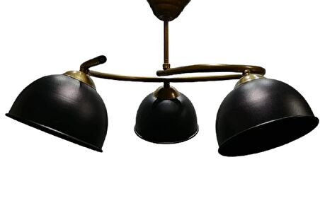 MYLİGHTS  MAT ALTIN SİYAH  BAŞLIKLI ÜÇLÜ METAL AVİZE