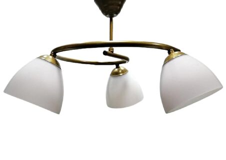 MYLİGHTS  MODERN SPOR OPAL BEYAZ CAMLI ÜÇLÜ AVİZE