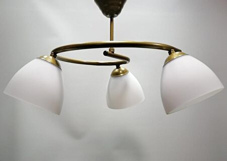 MYLİGHTS  MODERN SPOR OPAL BEYAZ CAMLI ÜÇLÜ AVİZE