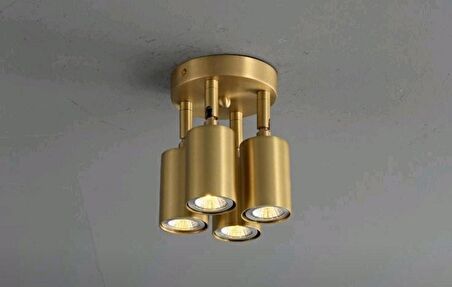 MYLİGHTS MAT ALTIN KAPLAMA  BOYA DEĞİL 4LÜ LED AVİZE LED SPOT GÜN IŞIĞI AMPULÜ HAREKETLİ 