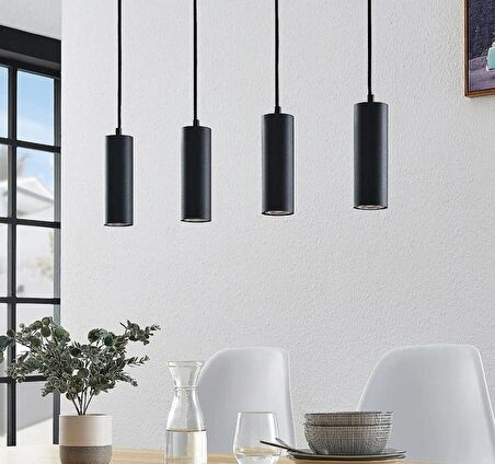MYLİGHTS  MODERN SPOR  LED AVİZE  SİYAH  GÜN IŞIĞI LED AMPULLÜ PANASONIC MARKA LEDLİ