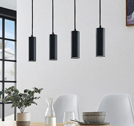 MYLİGHTS  MODERN SPOR  LED AVİZE  SİYAH  GÜN IŞIĞI LED AMPULLÜ MARKA LEDLİ