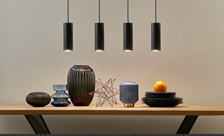 MYLİGHTS  MODERN SPOR  LED AVİZE  SİYAH  GÜN IŞIĞI LED AMPULLÜ MARKA LEDLİ