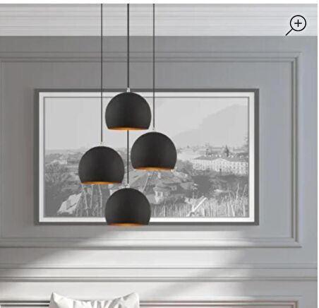 MYLİGHTS  20 CM  KÜRELİ DÖRTLÜ SARKIT  AVİZE METAL AVİZE SALON AVİZE GALERİ BOŞLUĞU YÜKSEK TAVAN 