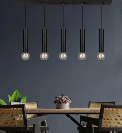 MYLİGHTS  RUSTİK VİNTAGE beşli  1mrt  MASA ÜSTÜ E27 DUYLU AVİZE 