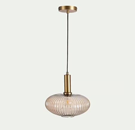 MYLİGHTS RUSTİK  FÜME  SARKIT AVİZE 25CM BRONZ ASKILI SPOR TEKLİ AVİZE