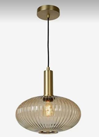 MYLİGHTS RUSTİK BAL   SARKIT AVİZE 25CM BRONZ ASKILI SPOR TEKLİ AVİZE
