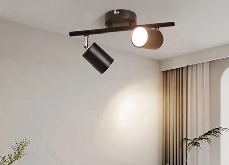 MYLİGHTS  PANASONIC AMPULLÜ İKİLİ LED SPOT APLİK AVİZE ARMATÜR HAREKLİ  METAL GÜN IŞI LED AMPUL DAHİLDİR HAREKETLİ BAŞLIK  
