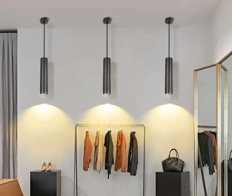 MYLİGHTS  MODERN SPOT MAT SİYAH PANASONIC AMPULLÜ LED SARKIT GÜN IŞIĞI AMPULLÜ